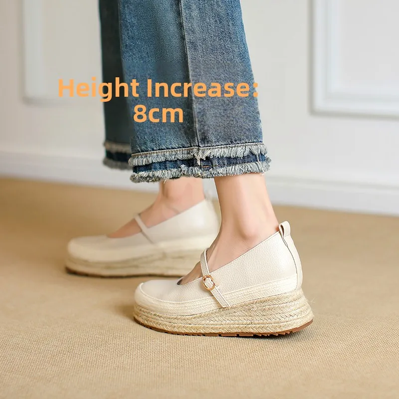 elevated-8cm-summer-mary-janes-women's-fashion-single-shoes-slip-on-thick-heel-slope-casual-style-synthetic-inner