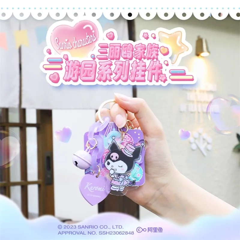 Sanrio Cartoon Animal Kuromi Hello Kitty Cinnamoroll Melody Ciondolo Portachiavi Portachiavi Action Figures Collezione Modello Giocattoli Regali
