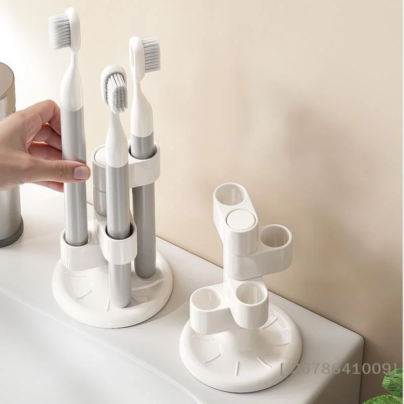 ⚑1pcs Rotating Toothbrush Holder Bathroom Desktop Toothbrush Storage Rack Makeup Brush Pen Organizers Bathroom Accessories
