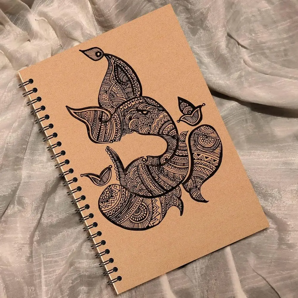 دفاتر ملاحظات حلزونية بغطاء كرافت مقاس A5 مكونة من 60 قطعة، مقاس 5 × 8، مثالية للعمل، والرسم، والدراسة، وتدوين الملاحظات، والهدايا