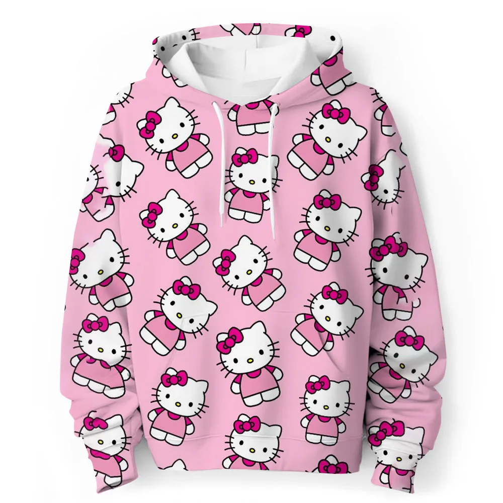 Hello Kitty kawaii children\'s fashion girls autumn clothing baby girl sweatshirt children\'s Kuromi hoodie toddler casual wear