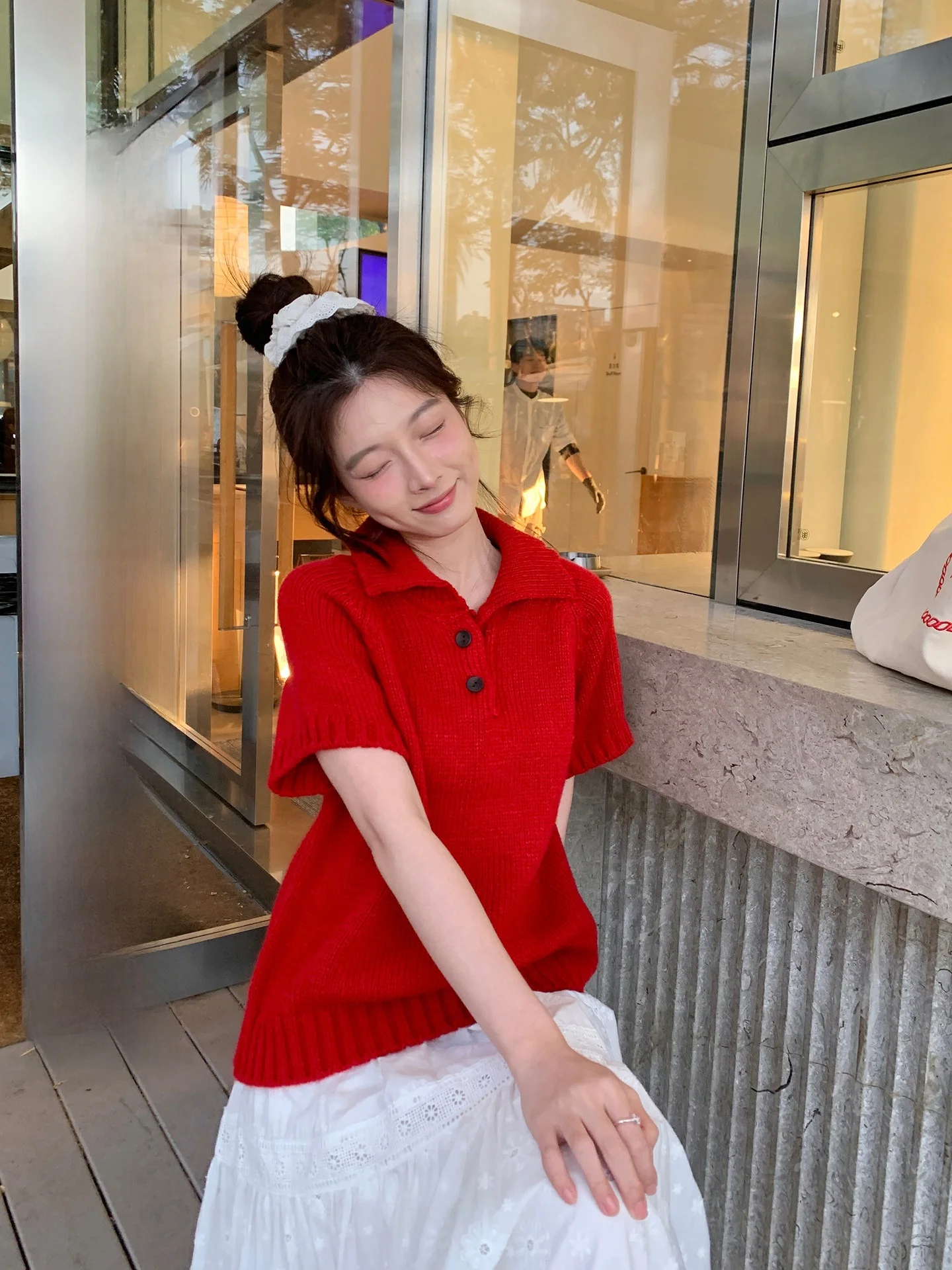 

Свободный вязаный свитер с коротким рукавом для женщин, повседневный, в корейском стиле, бренд Sle Cheese Rabbit, средней толщины, дышащий, приятный к коже.