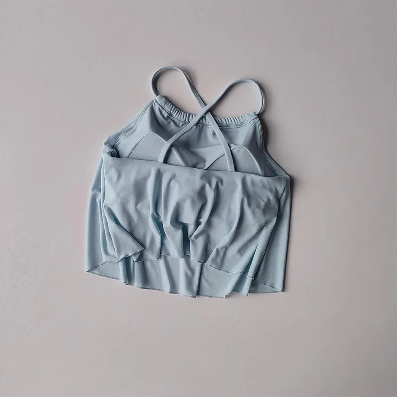Sexy Mesh-Sportweste für Damen mit Kreuzträgern, Yoga-Tanktop, Fitness-Camisole-BH für Fitnessstudio und Laufsport – Detail 13
