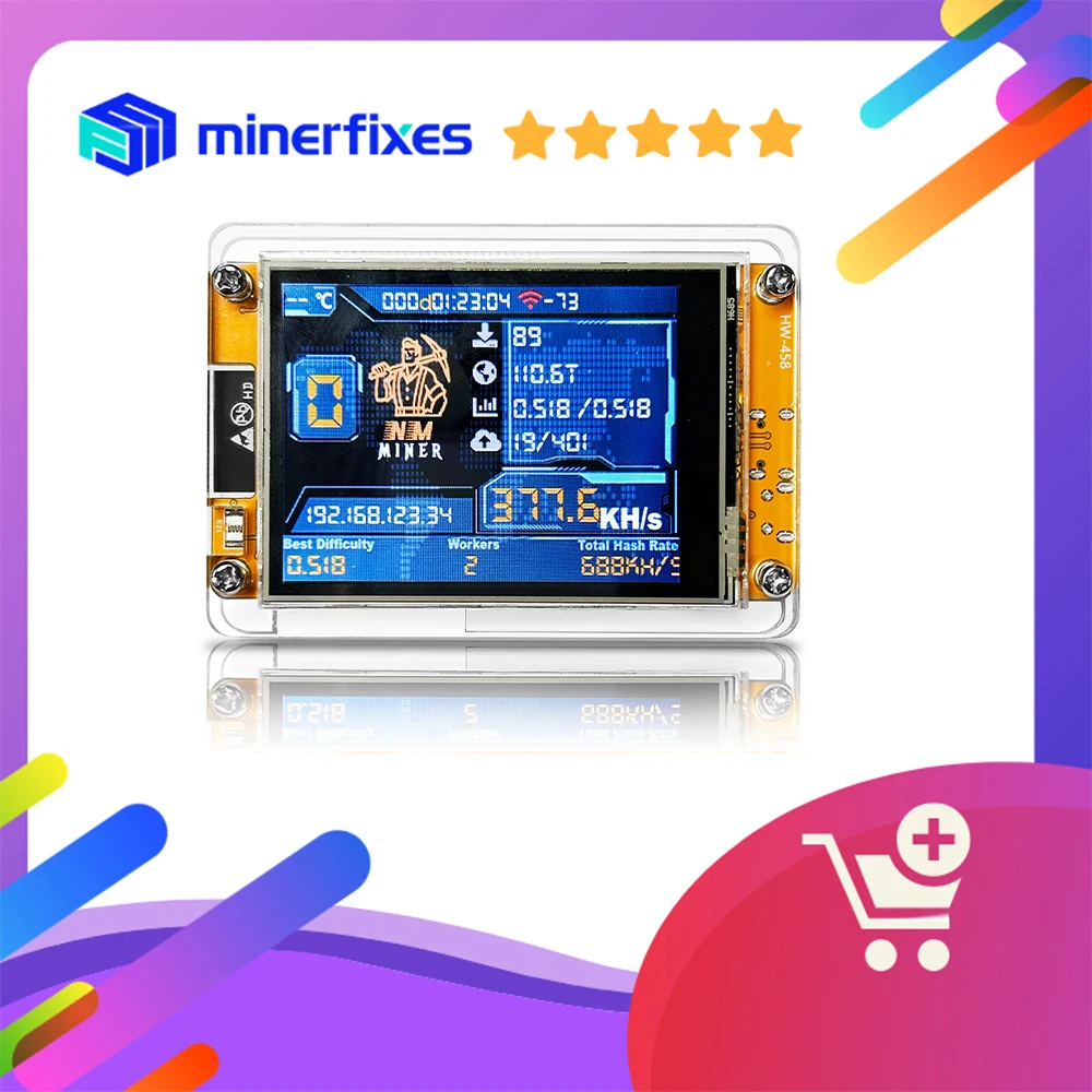 

New Bitcoin Miner nerd miner V2 2.8 inches btc miners 375kH/S BTC BCH DGB solo miner Firmware Nerdminer LCD Display