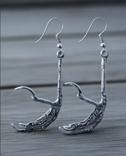 Gothic Raven Earring Crow Bird Skull Claw Talon Stud NU-GOTH Jewelry Gift