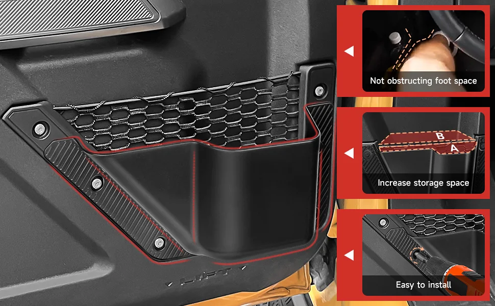 Kompatibel mit 2021-2025 2026 Ford Bronco Zubehör Getränkehalter Seitenorganizer Box für Bronco Aufbewahrung 2/4-Türer (Nicht Sport) – Detail 5