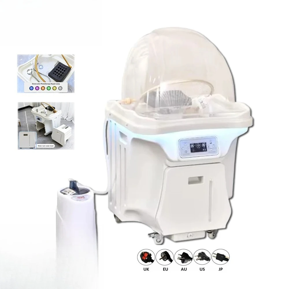 Movable Head SPA Shampoo Basin with 55L Water Storage Tank, Heating, No Need To Connect Water Pipe, Water Cycle Hydrotherapy