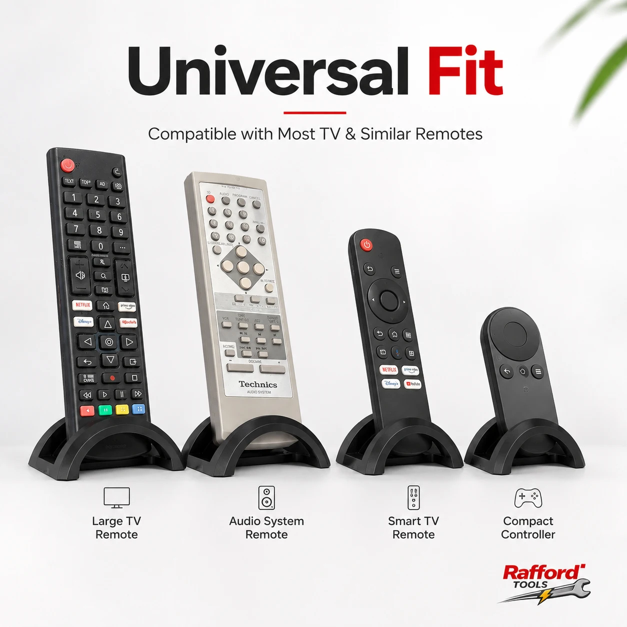 Rafford Universal Remote Control Holder Stand Desktop Organizer for TV Smart Remote Storage Rack Bedside Table Office Desk