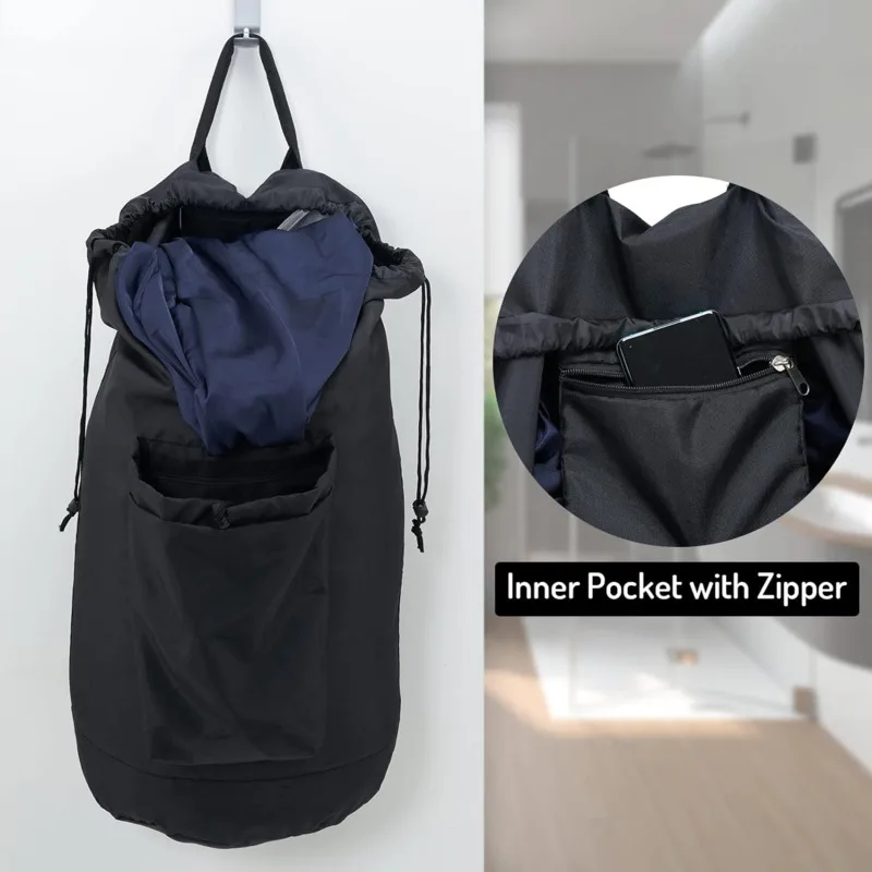 Laundry Bag Backpack for College Large Laundry Bag with Detergent Holder Durable Clothes Travel Hampers Bag Dorm Room Essentials