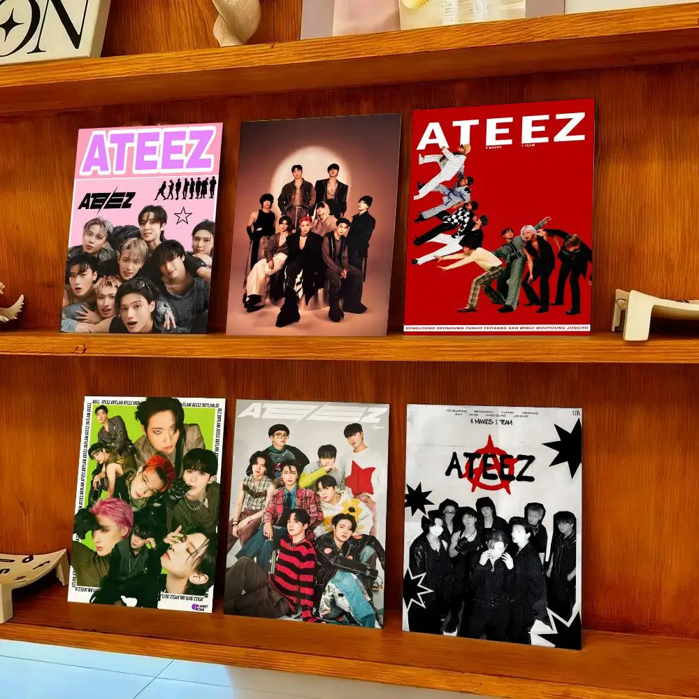 A-ATEEZ Kkop Poster HD Self-adhesive Waterproof Paper Sticker Suitable For Living Rooms Bedrooms Home Decor