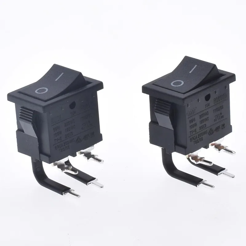 21*15 مللي متر مفتاح نوع السفينة 4PIN 0-1 تشغيل/إيقاف مع مصادر خارجية أنبوب الانكماش الكوع UL KC VDE CQC معتمد RS601D أسود #3
