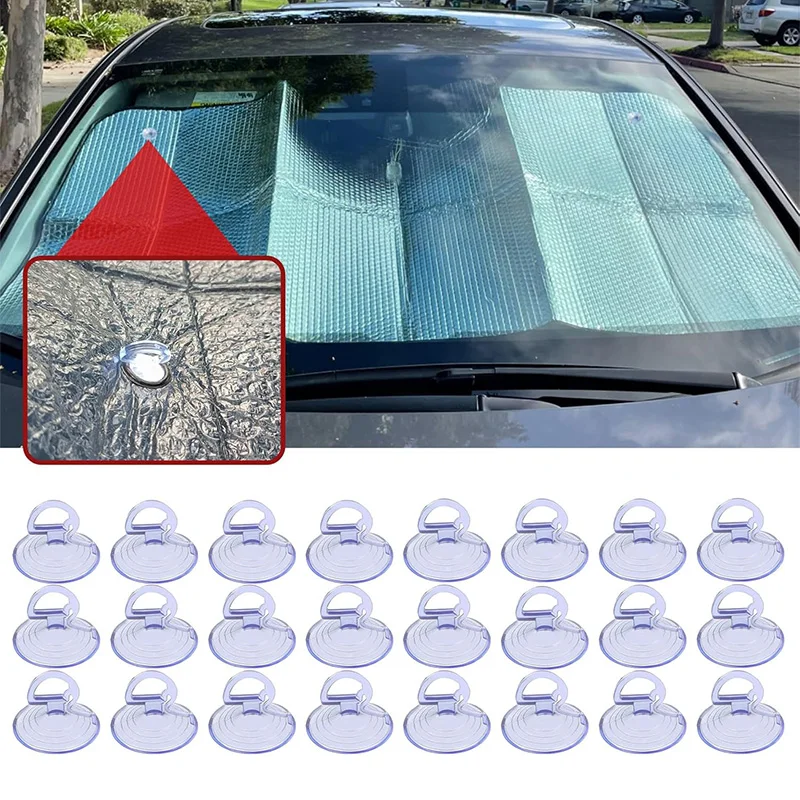 16PCS Car Glass Windshield Sunshade Suction Cups Universal PVC Window Suction Cups for Car Shades Windows Kitchen Bathroom 35mm