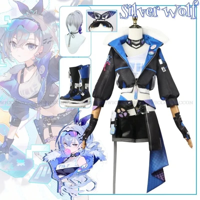 

Лили 123Серебряный Волк Игра Honkai: Star Rail Костюм Одежда Парик Обувь Униформа Косплей Stellaron Hunters Хэллоуин Вечеринка W