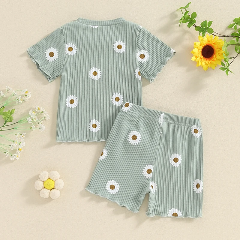 Ensemble de vêtements d\'été pour bébé fille, t-shirt à manches courtes, short en Y, tenue mignonne