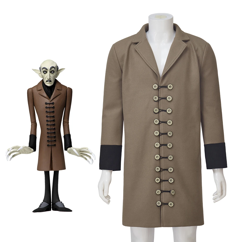 Movie Nosferatu Count Orlok Cosplay Costume Coat Vampire The Bird of Death Jacket Coat Halloween Party Outfits Men's Jacket Coat