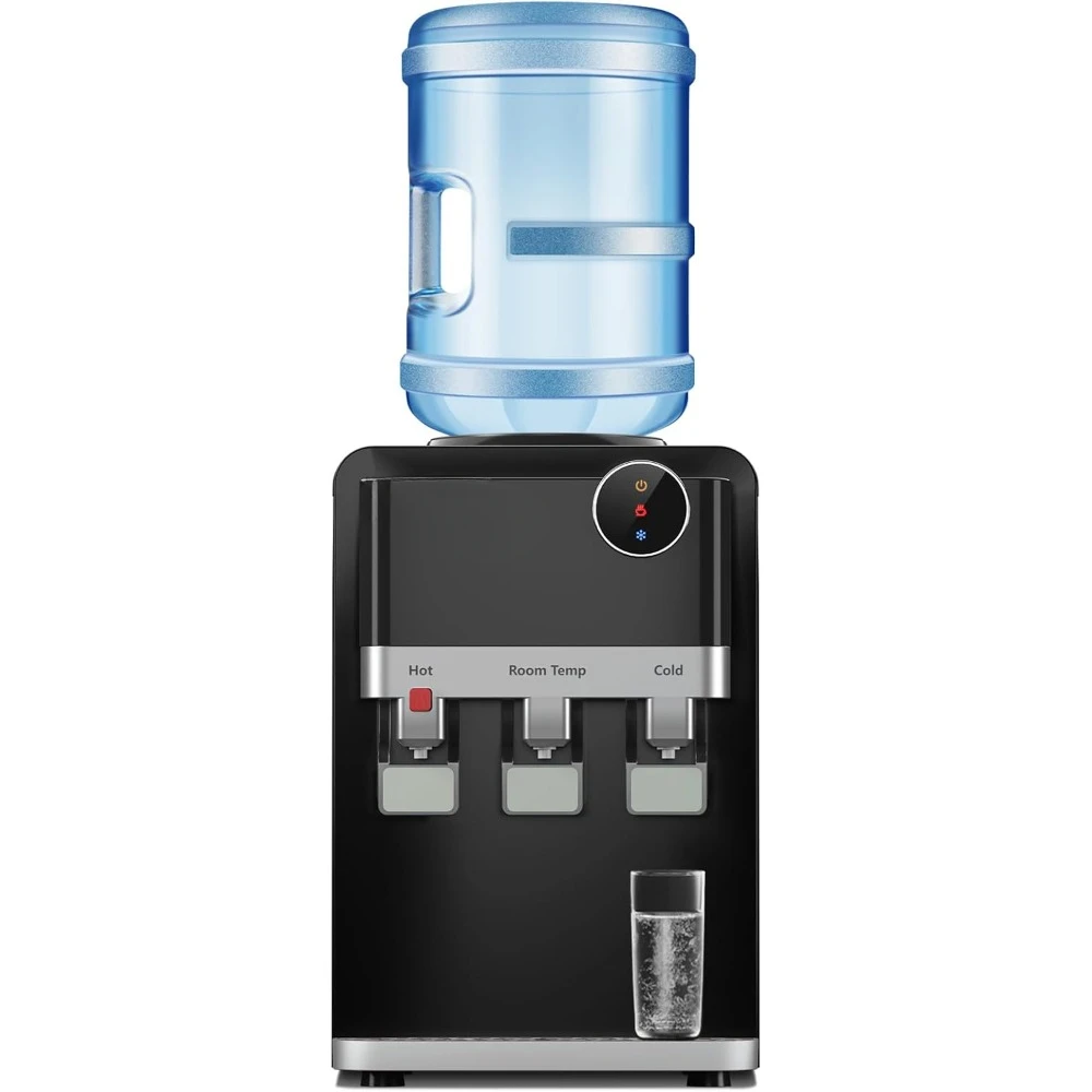 

Water Dispenser, Top Loading Water Cooler Dispenser, 3-5 Gallon Bottles & 3 Temperature Set, Countertop Hot Cold Water Dispenser