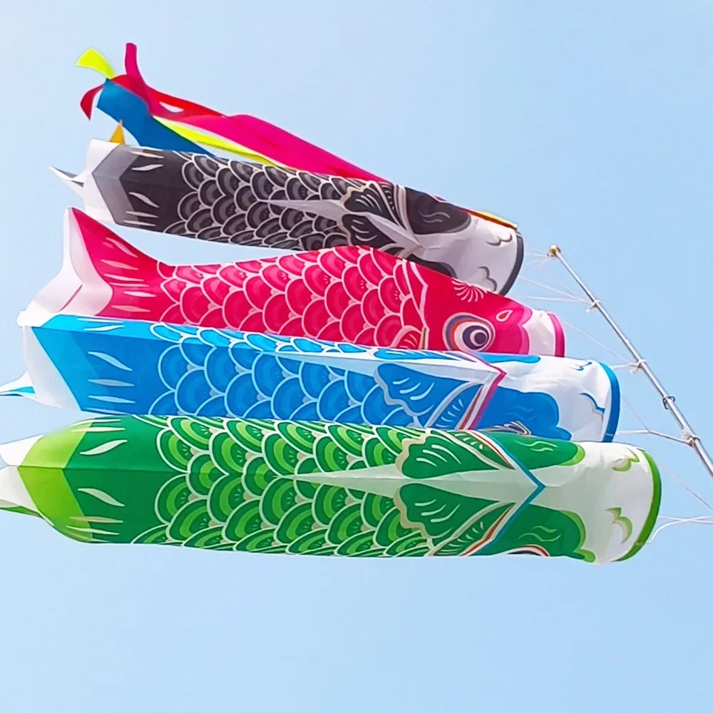 جديد اليابانية الكارب غاسل الأسماك العلم الملونة الرياح الدقات كينوبوري طائرة ورقية 40/70/100 سنتيمتر الكارب الرياح جورب العلم ساحة ديكور معلق #5