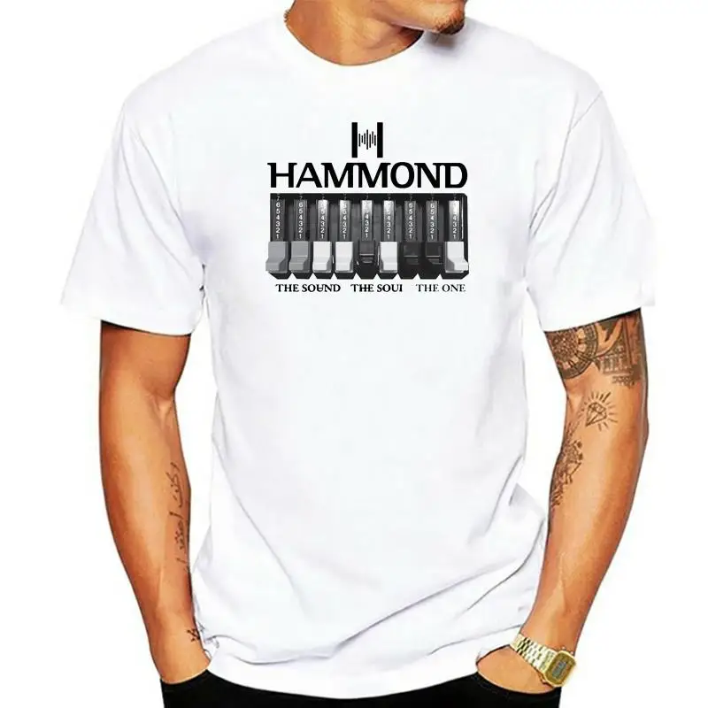 Electronic Keyboard Guitar T Shirt Music Hammond Organ Logo And Graphics Printed White T Shirts For Men Thanksgiving Day