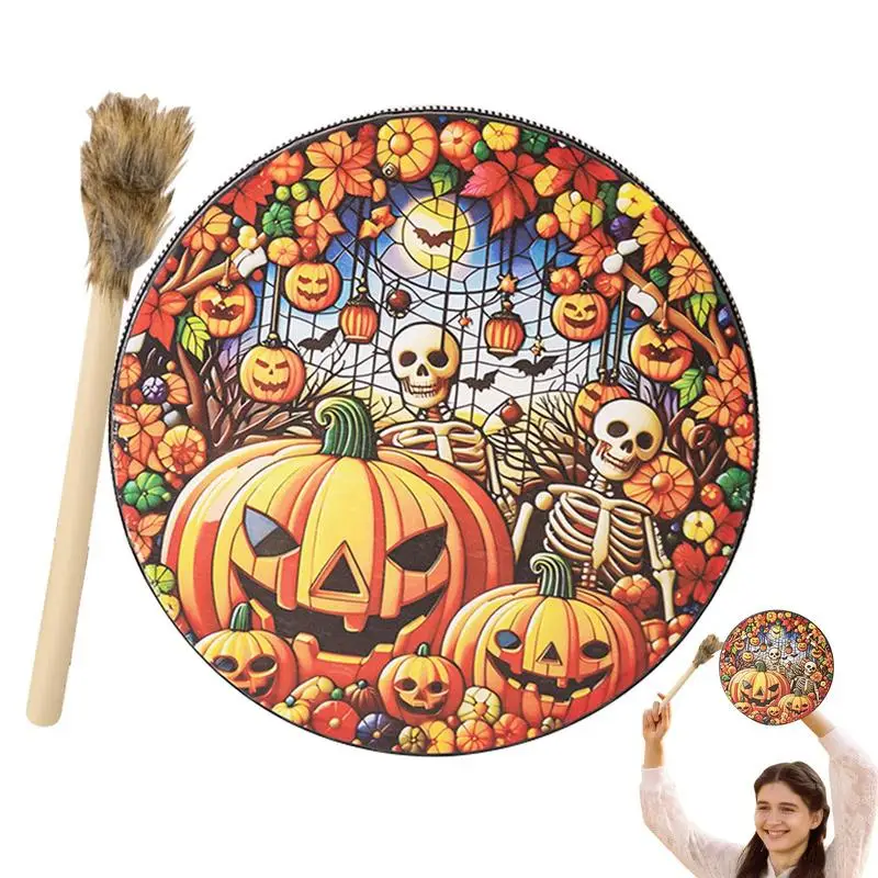 

Handmade Shamanic Drum Native Instruments Hand Drum Shamanic Drums Spiritual Instrument Halloween Drum Shaman Tools Pumpkin