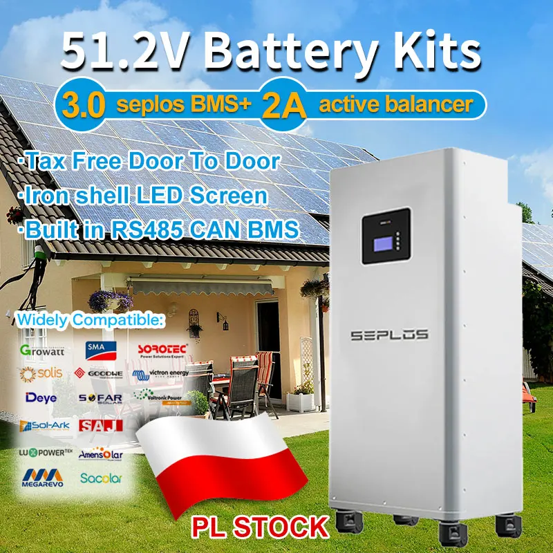 Poland 3.0 Seplos Kits Lifepo4 Battery 2A Active Balancer CAN RS485 280AH 320AH 48V DIY Battery Pack Solar Tax Free