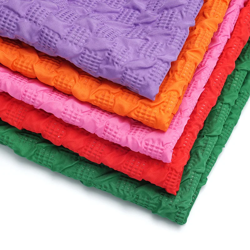 

100cm*137cm Colorful PU Leather Waterproof Quilt Fabric Embossed Polyester Cotton Fabric for Clothing Leather Bag