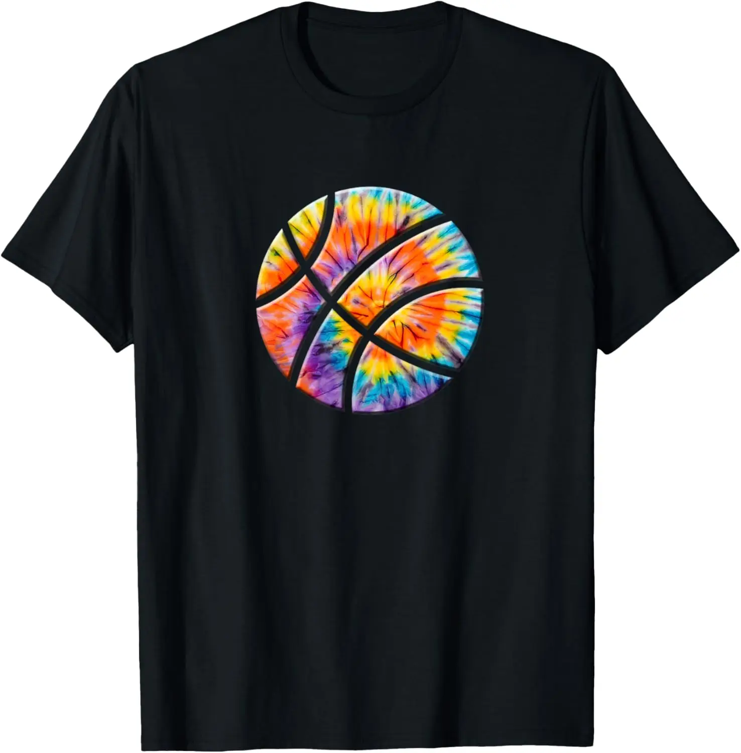 Tie Dye Colourful Basketball Women and Girls Hoops T-Shirt