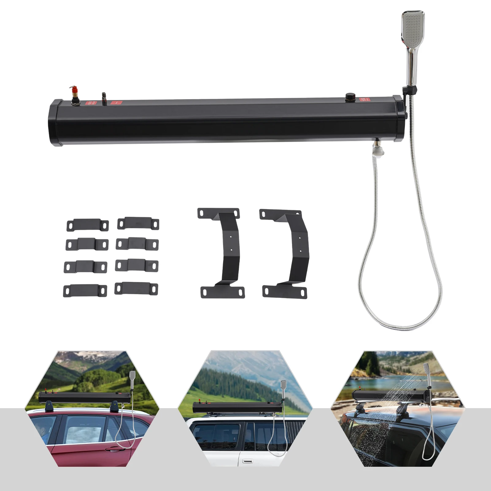 20L Portable Water Tank for Camping Roof-mounted Road Shower Roof Rack Mount Road Shower Outdoor Activities Water Supply