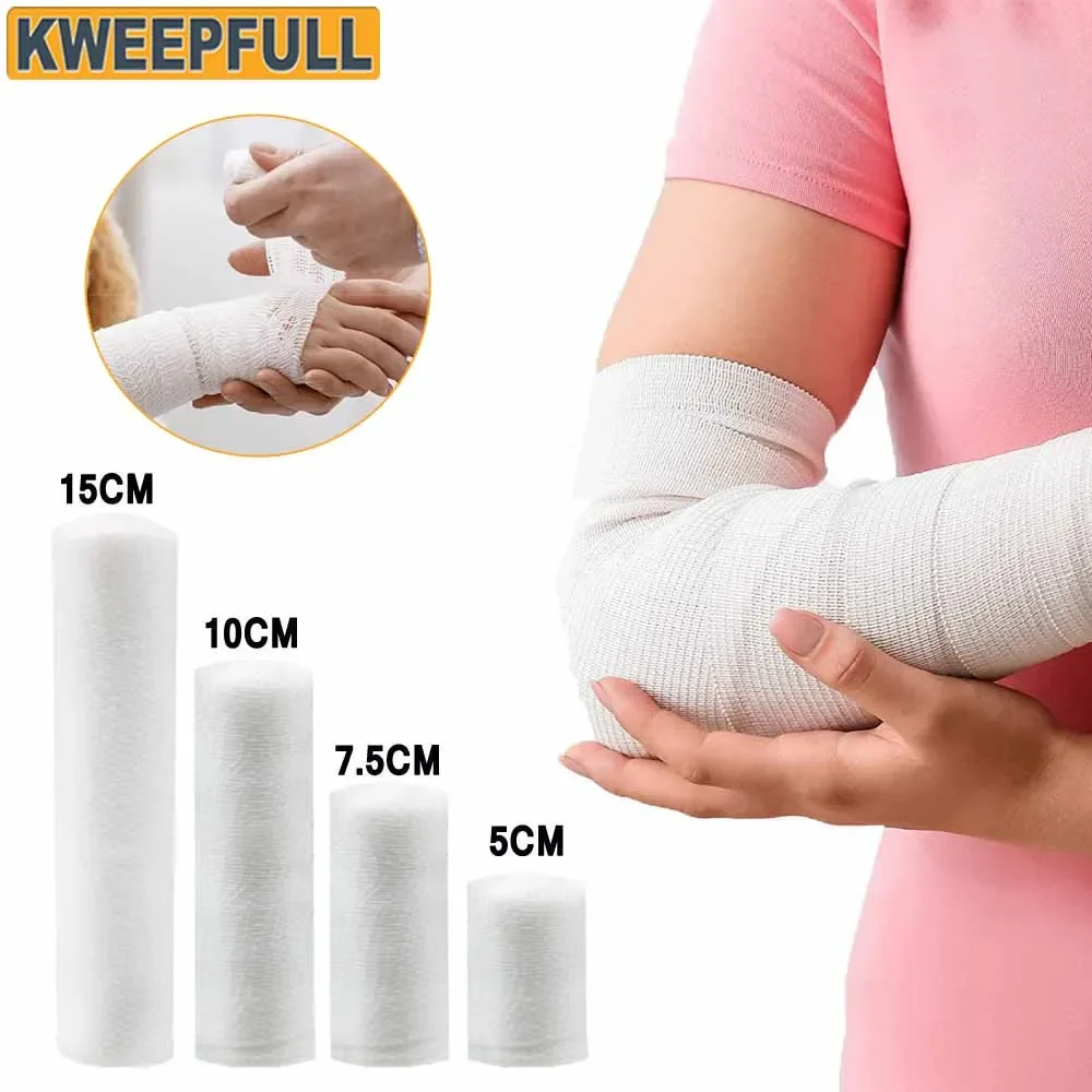 1/3/5/6Roll Gauze Bandage Rolls, Disposable Elastic Bandages, Breathable Cotton Wound Care Dressing Gauze Nursing Survival Kits