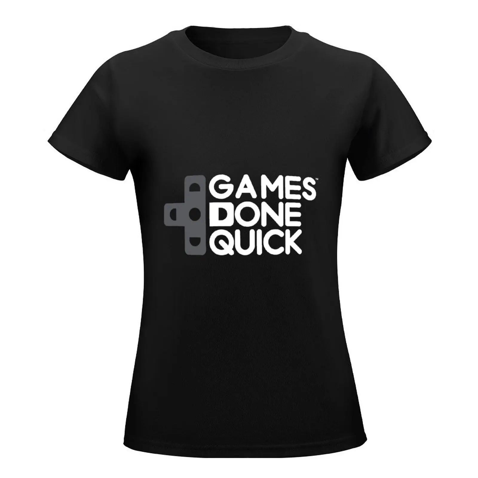 Games Done Quick (GDQ) T-Shirt plus size tops Female clothing shirts graphic tees rock and roll t shirts for Women