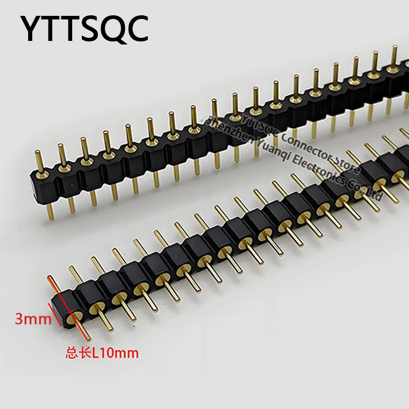 

20pcs 2.54mm L10mm Single Row Double-Head pin Round Hole Male Tin Gold Female Pin Header Breakable PCB IC Crystal Transistor
