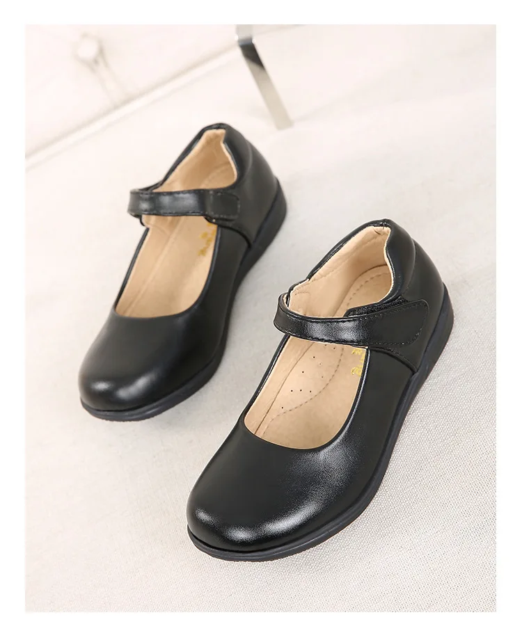 Wednesday Addams Shoes Cosplay Baby Girl Lmitation Leather Shoes 2023 New Black Children Cosplay Shoes Princess Shoes 2-16 Years