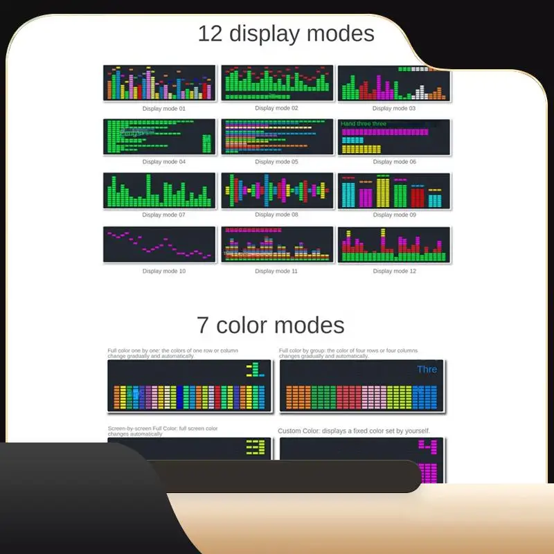 

Цветные светодиодные электронные часы с музыкальным спектром 1624RGB, лампа полярной атмосферы (голос + провод управления)-T44C