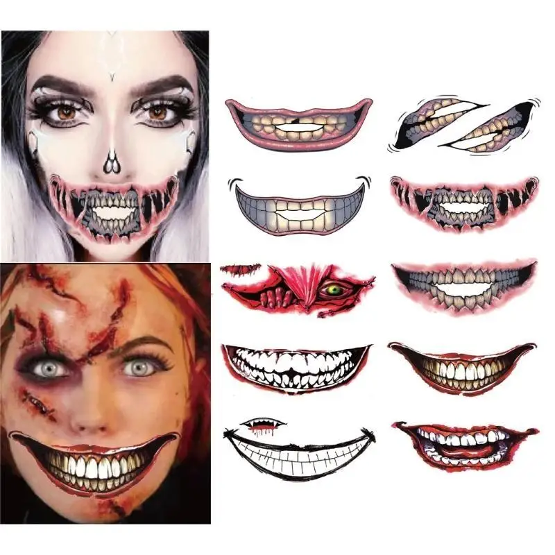 39BD 1SET HALLOWEEN TEMPORARIO TATTOOTO, HORROr FINCIVI BUNCHIE, ASSSOTTO TAWATO ADATTO ALLOUTO HALLOWEEN TEMA TEMA