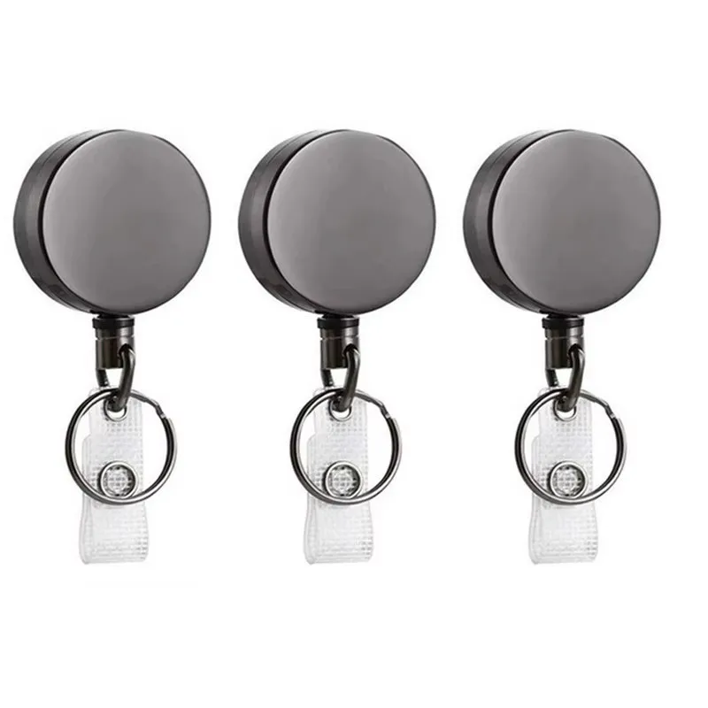 1/4/6pcs Card sets Belt Key Ring metal Retractable Pull Badge Reel ID Lanyard Name Tag Card Badge Holder Reel Recoil Chain Clips
