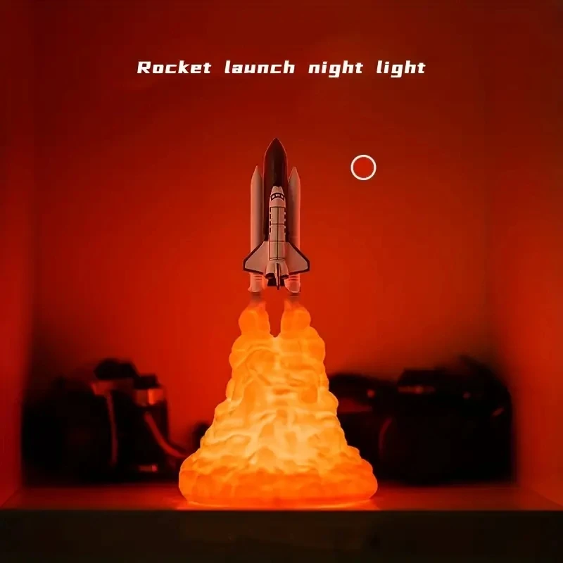 1pc Creative Rocket Nightlight - Atmosphere Lamp For Casual Decoration And Gift Giving  3D Printing Technology Small Rocket