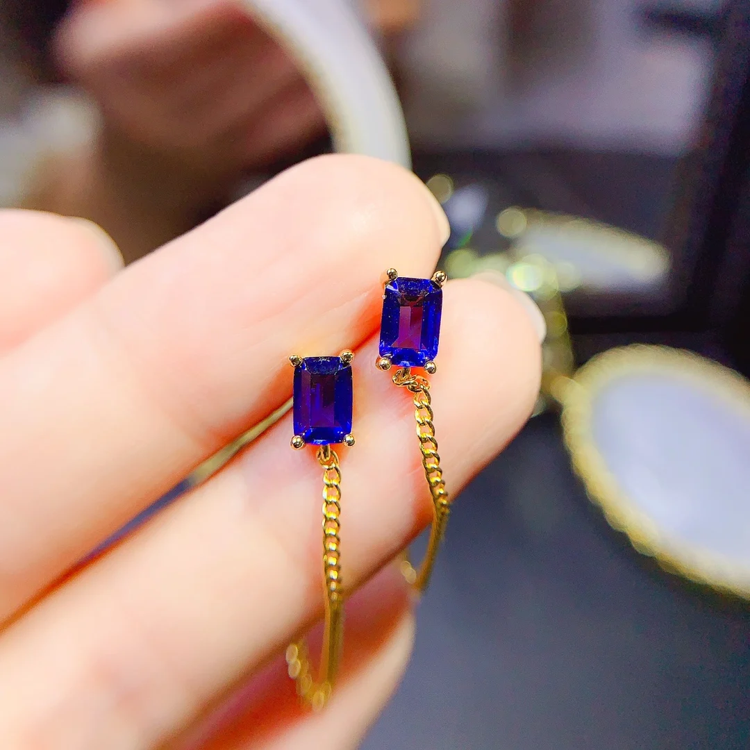 Special Sterling Silver 925 Sapphire Women's earrings Luxury Women's Wedding Gift Free shipping Boutique jewelry