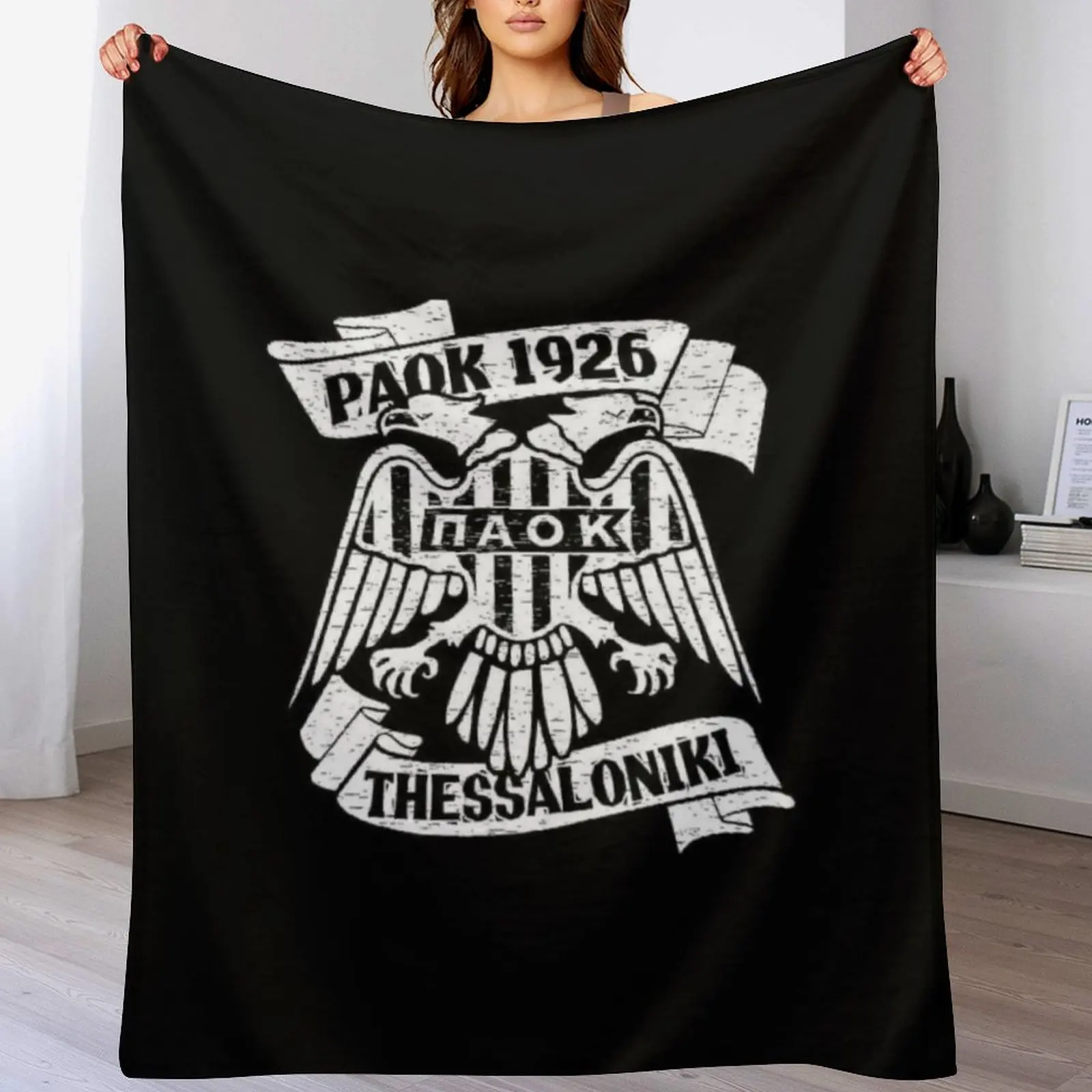 

PAOK THESSALONIKI 1926 Throw Blanket Decoratives Shaggy Flannels heavy to sleep Blankets