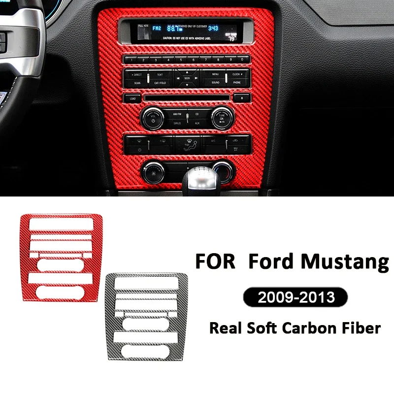 

For Ford Mustang 2009-2013 Carbon Fiber Car Interior Central Control GPS Multimedia Air conditioning Panel Decoration Sticker