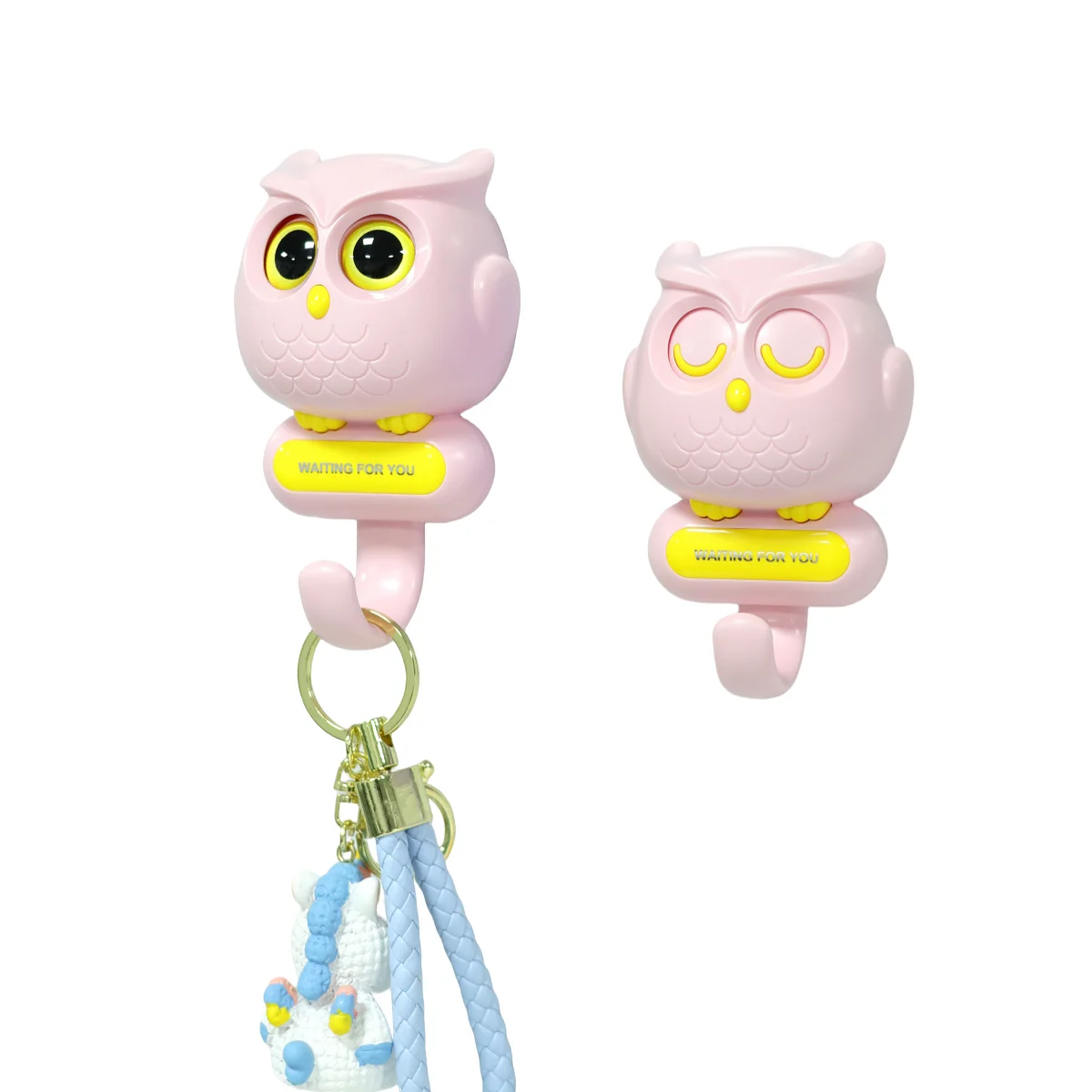 Big Eyes Owl Self-adhesive Hooks Creative Cute Cartoon Hook Clothes Hat Scarf Key Holders Rack Home Decoration Wall Shlef Hanger