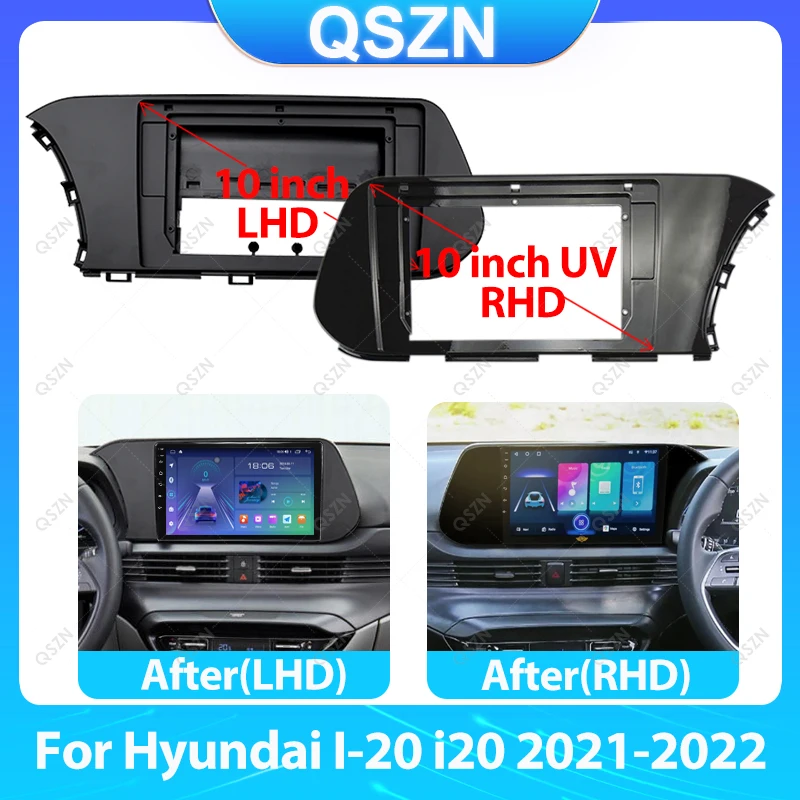 Car Radio Fascias Frame For Hyundai I-20 i20 2021 2022 10.1INCH Stereo Panel Wire Power Cable Decoder Adapter Dash Fitting Panel