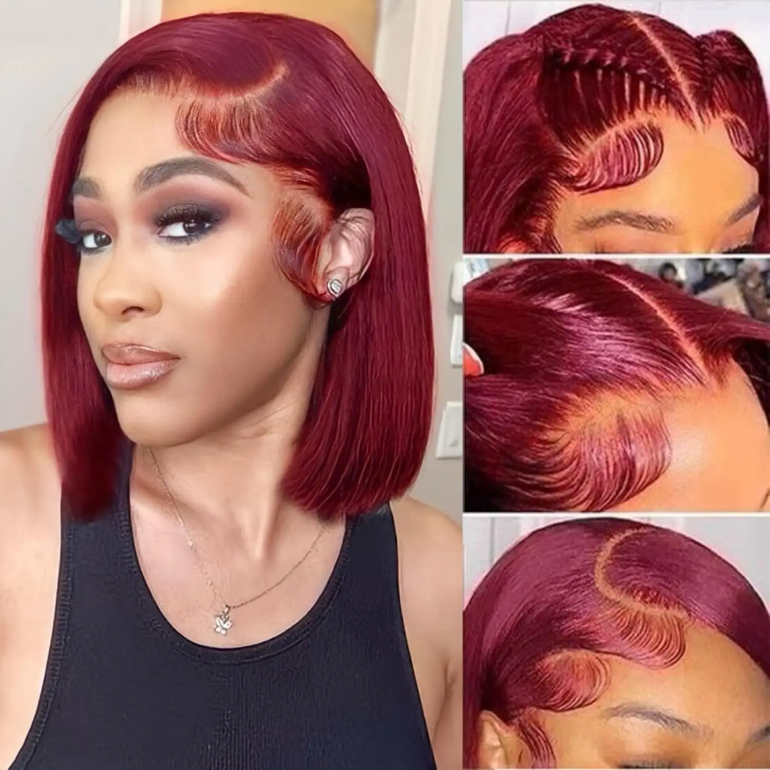 

Straight Bob Wig Human Hair Burgundy 99J P4/27 Short Bob Wigs Human Hair 13×4 Lace Front Brazilian Virgin Human Hair wigs