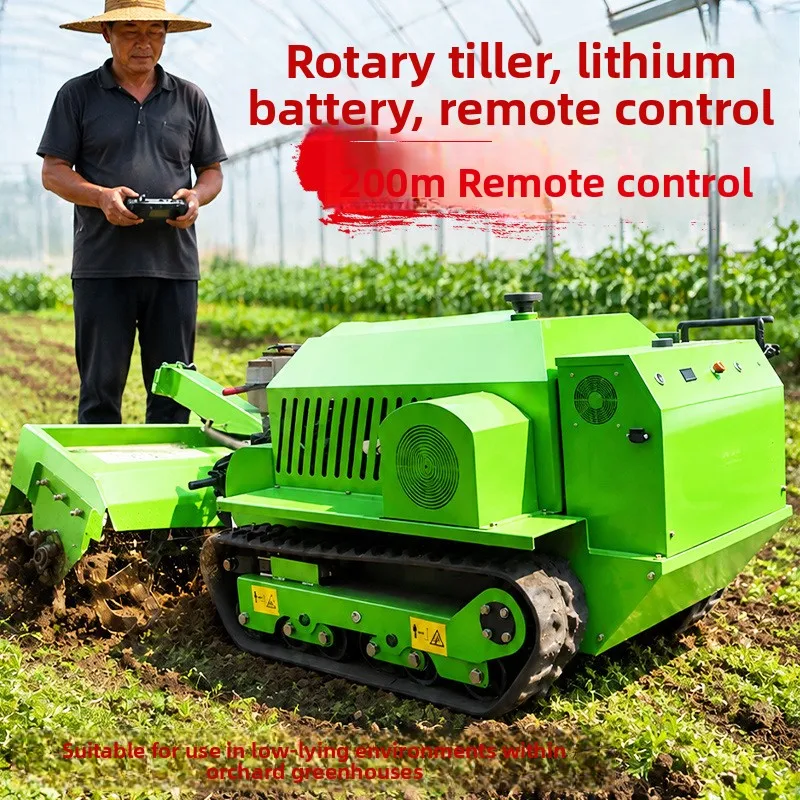 Lithium Battery-Powered Rotary Tiller, Electric Micro-Tiller Orchards And Vegetable Gardens, Self-Propelled Crawler Cultivator