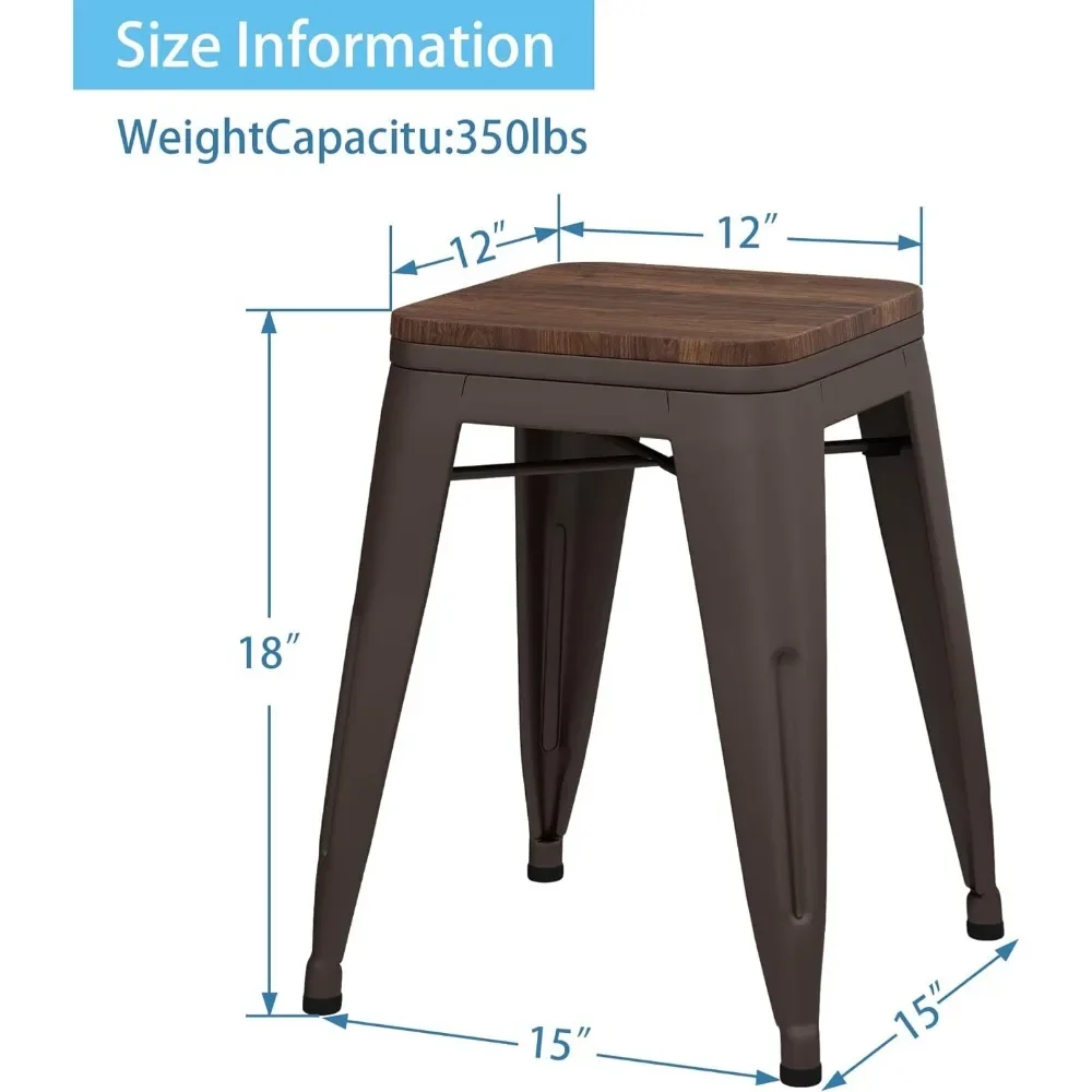 18 Inch Krukken Metalen Eetkamerstoelen Set Van 4 Stapelbare Schoolstools Korte Stoolss Stapelbare Barkrukken Classro