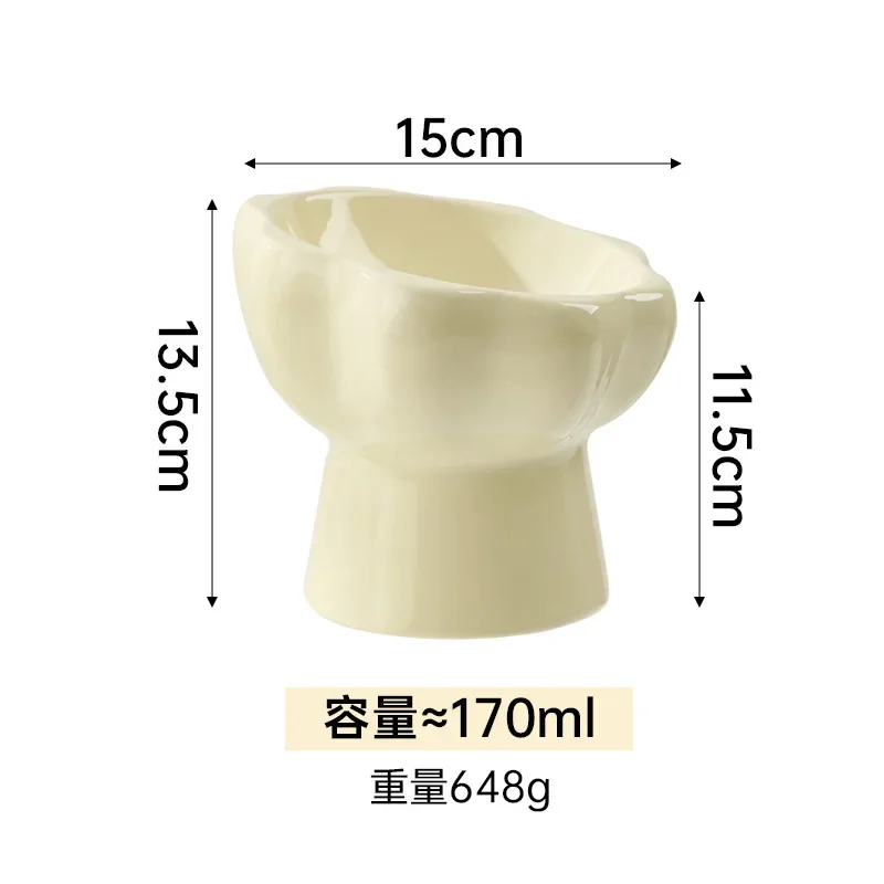 

Модная керамическая миска для домашних животных в форме цветка — плоская наклонная конструкция, защита шеи, предотвращает опрокидывание кормушки для собак и кошек