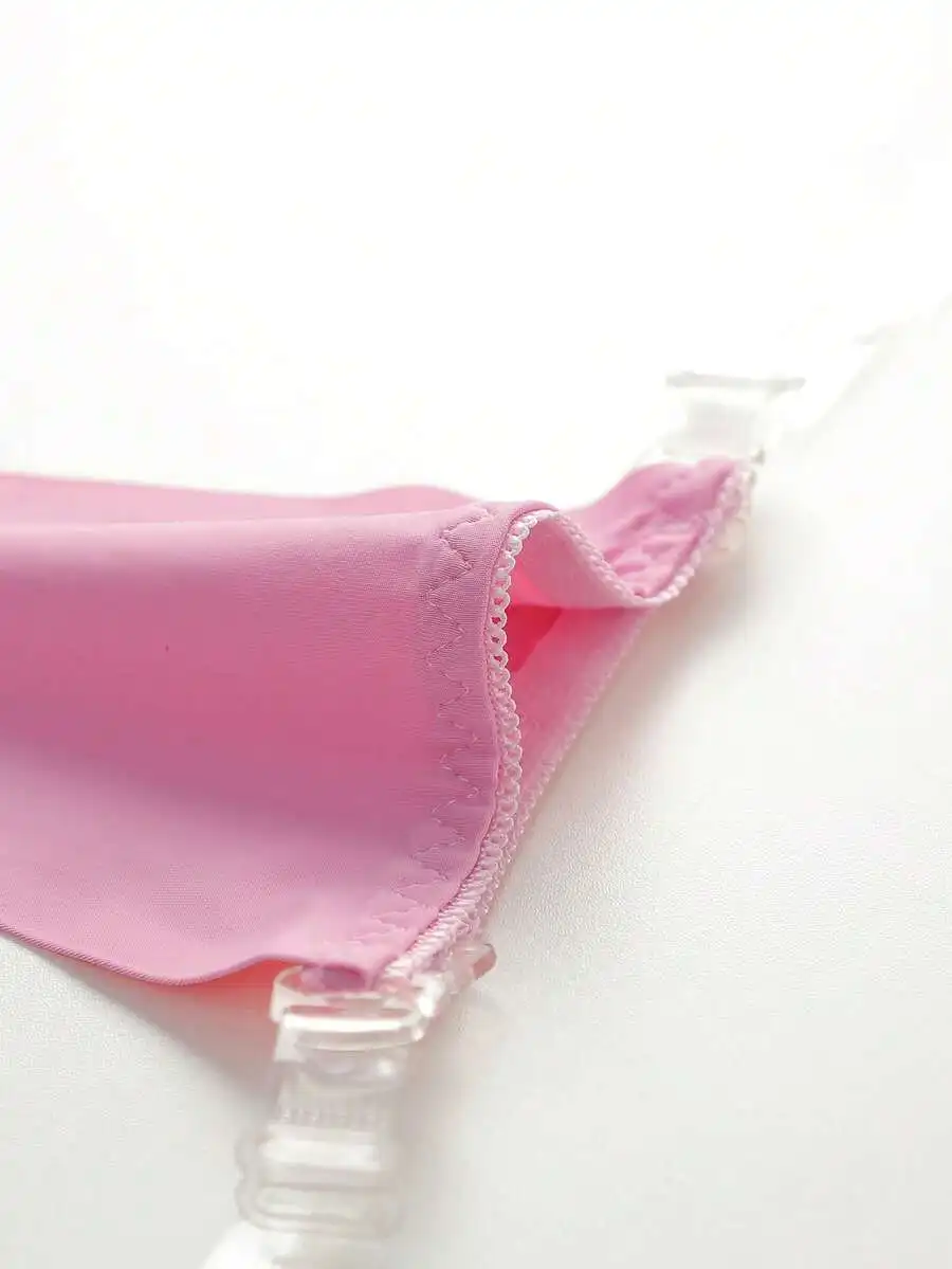 

Seamless Low Waist G-String Panties Solid Color Transparent Strap Womens Thong