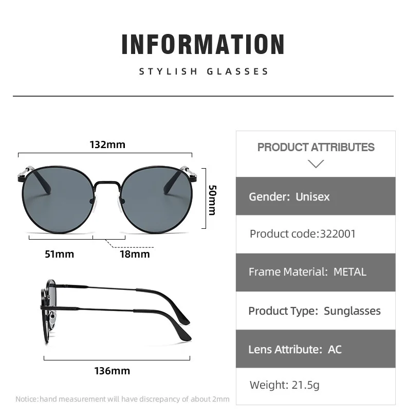LONSY Round Metal Classic Sunglasses Women Vintage Brand Designer Small Oval Sun Glasses For Female Shades Female Eyewear UV400