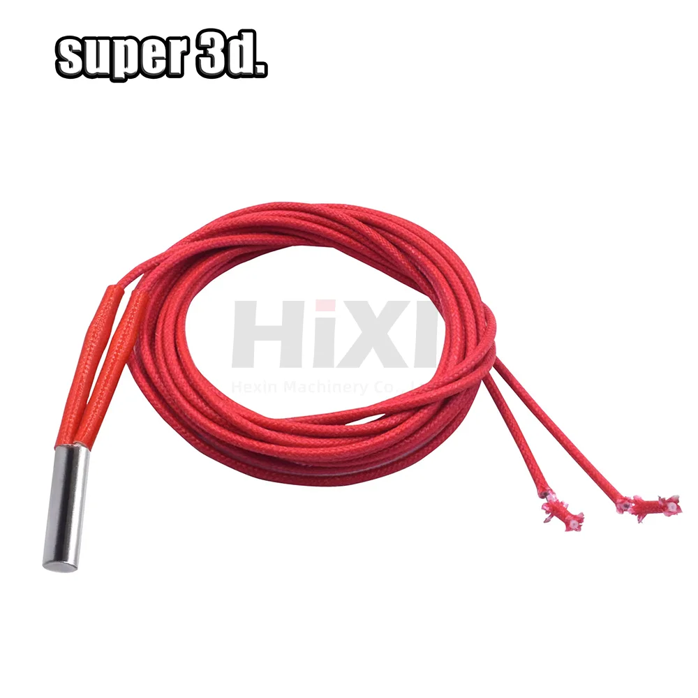 Ceramic Cartridge Heater 3D Printer Printing Head Induction Heating Tube Heating Tube 6x20mm Cable 1m 12V, 24V, 40W, 50W