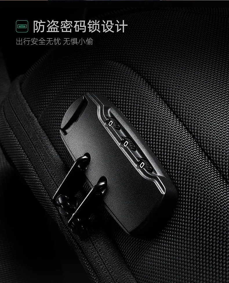 Mark Ryden Chest Bag Anti-thief Men Crossbody Bag Waterproof Shoulder Bags USB Charging Short Trip For Male Travel Pack