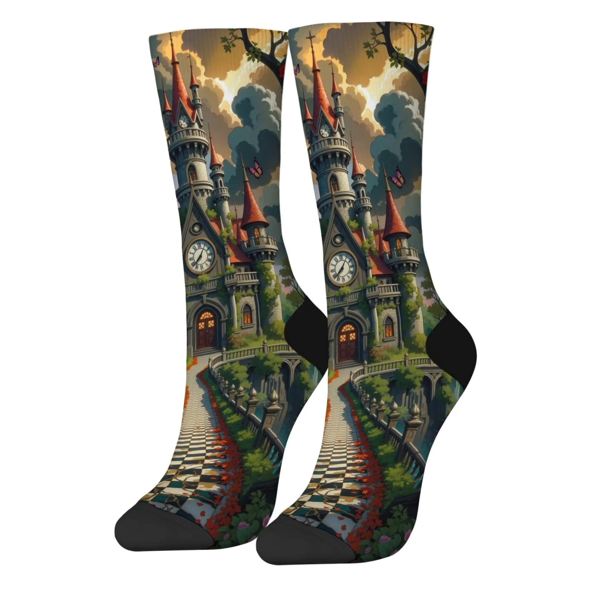 Calcetines con estampado de dibujos animados de Time Castle, novedad, divertidos calcetines para hombre, estilo Harajuku, cómodos, cálidos, informales, calcetines de moda, regalo de fiesta loco