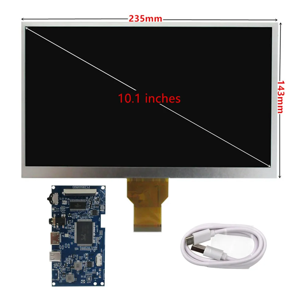 10,1-calowy 50-pinowy przenośny wyświetlacz LCD Uniwersalny DIY Type-c Mini HDMI Driver Control Board Raspberry Pi PC Monitor